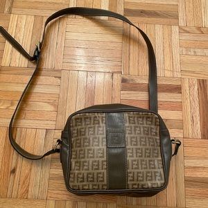 Vintage Fendi Zucca Logo Brown Crossbody